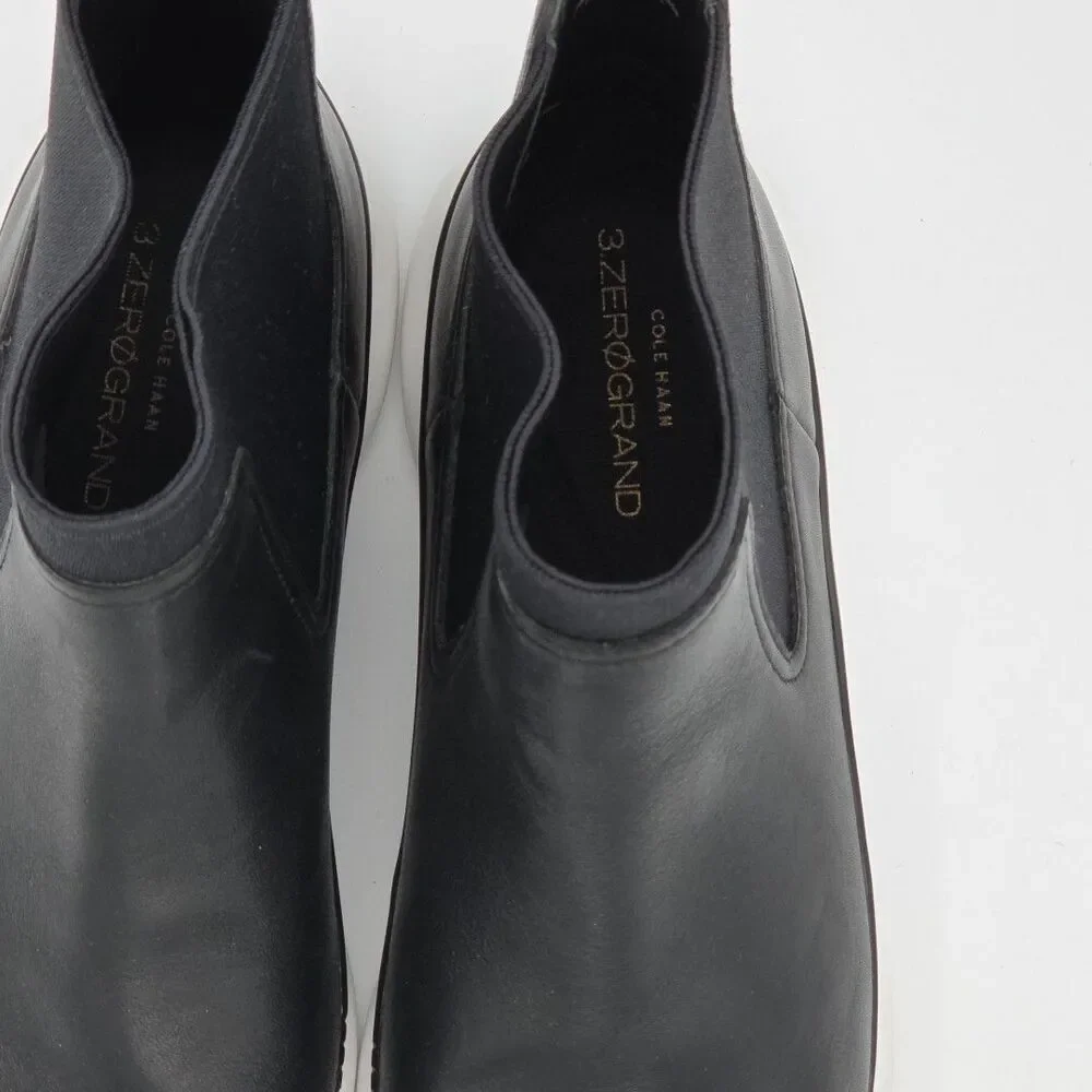 Waterproof Cole Haan 3 Zerogrand Chelsea Black Leather Ankle Boots Size 7B